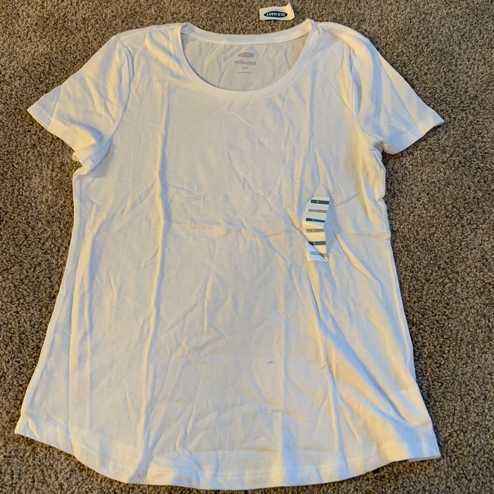 NWT white womens small old navy tee